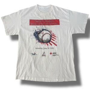 Vintage Anaheim Angels vs LA Dodgers Am Red Cross Blood Drive T Shirt MEDIUM
